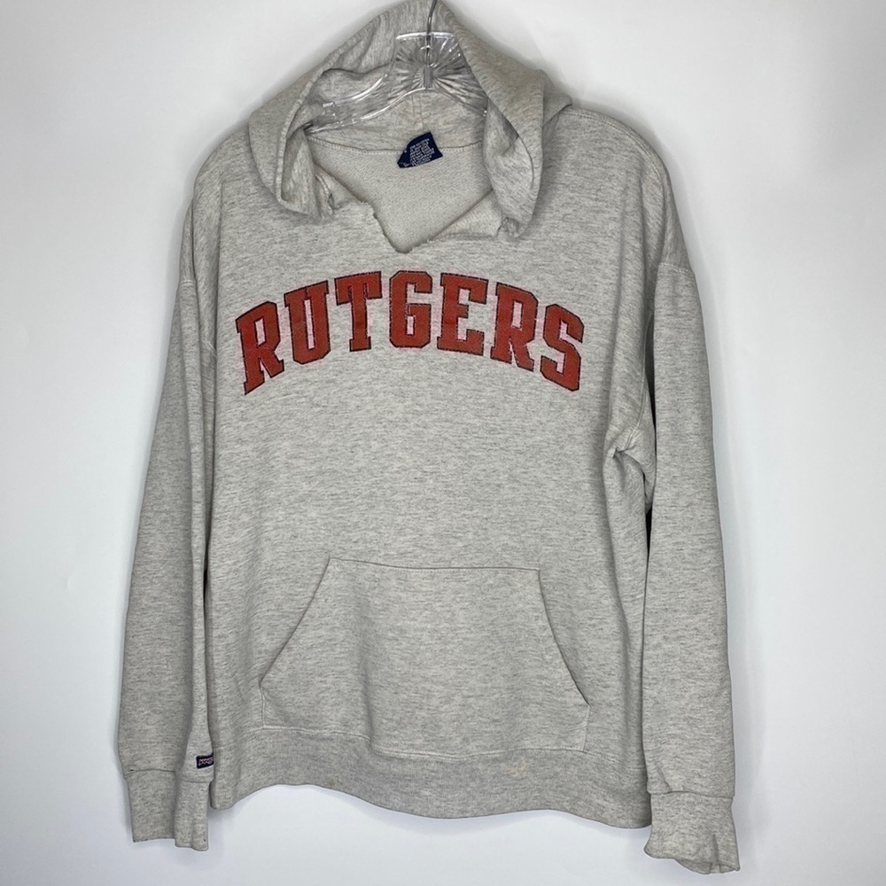 Vintage Jansport Rutgers Grey Hooded Sweatshirt XL